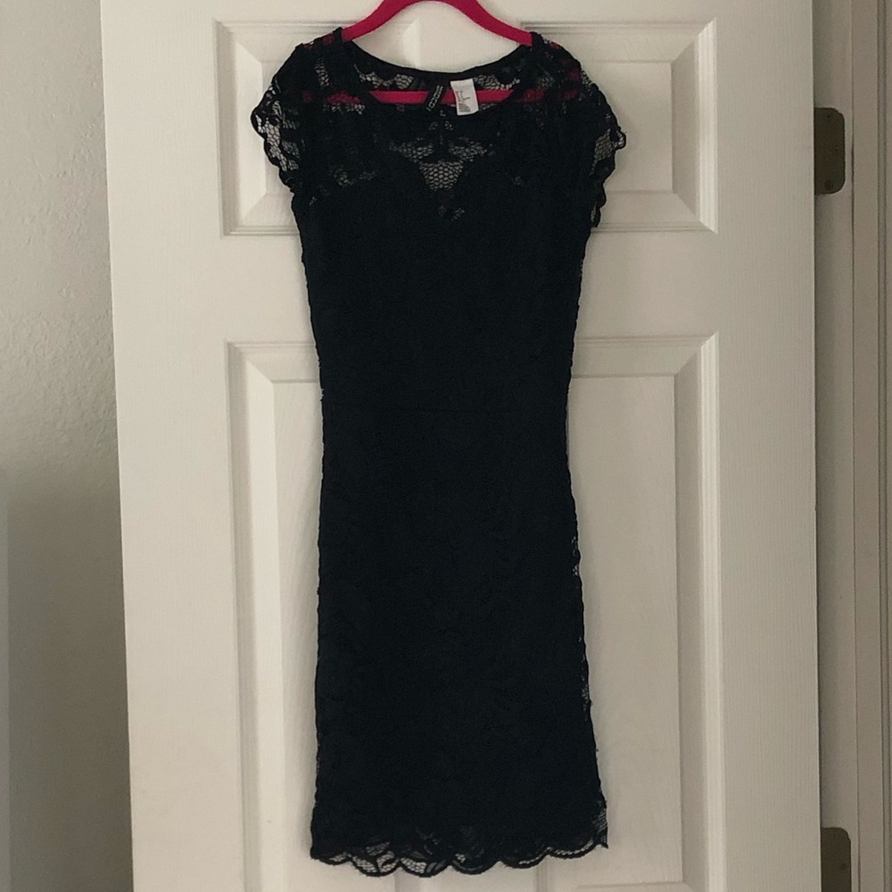 H&M black lace mini dress